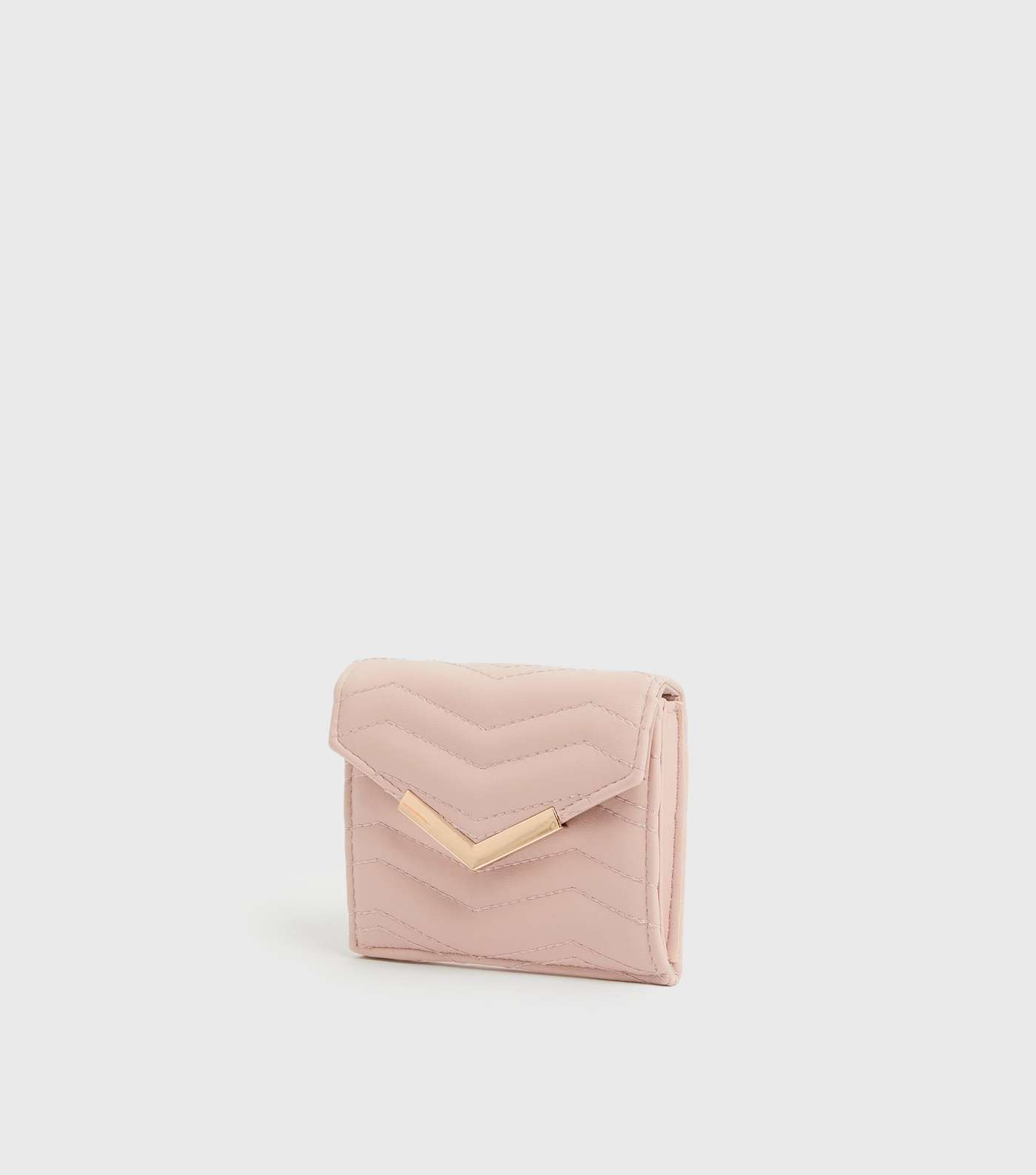 Pale Pink Quilted Leather-Look Purse