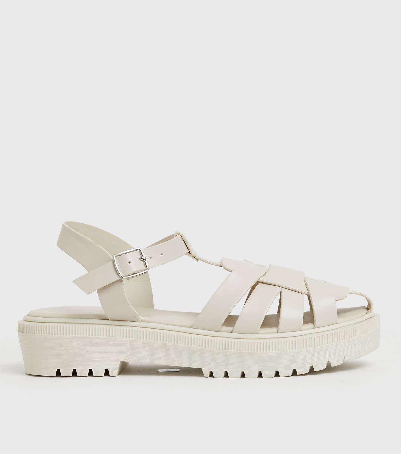 Off White Chunky Caged Sandals Image 3