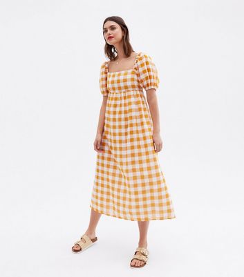 New look yellow check 2024 dress