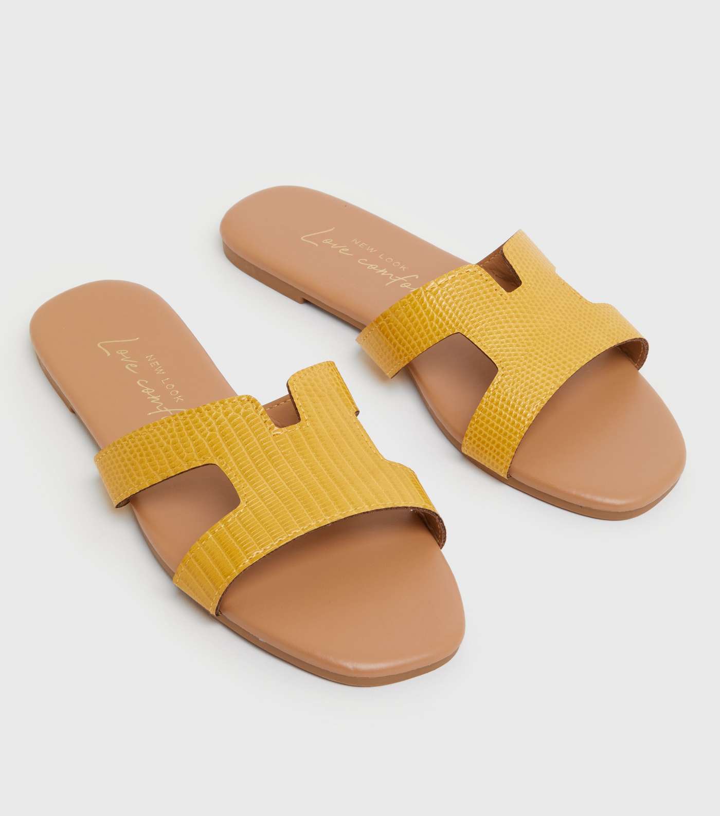 Mustard Faux Snake Cut Out Sliders Image 3
