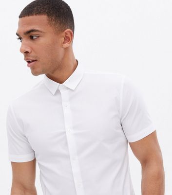 Slim fit white deals short sleeve dress shirts