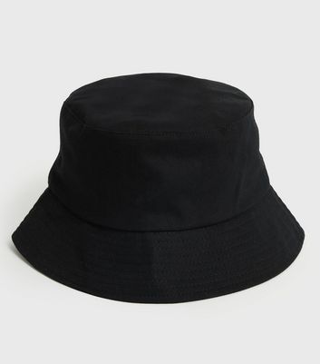 black plain bucket hat