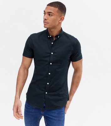 Navy Muscle Fit Oxford Shirt