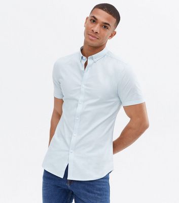 Pale Blue Muscle Fit Oxford Shirt | New 