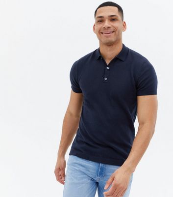 Men's fine knit outlet polo shirt