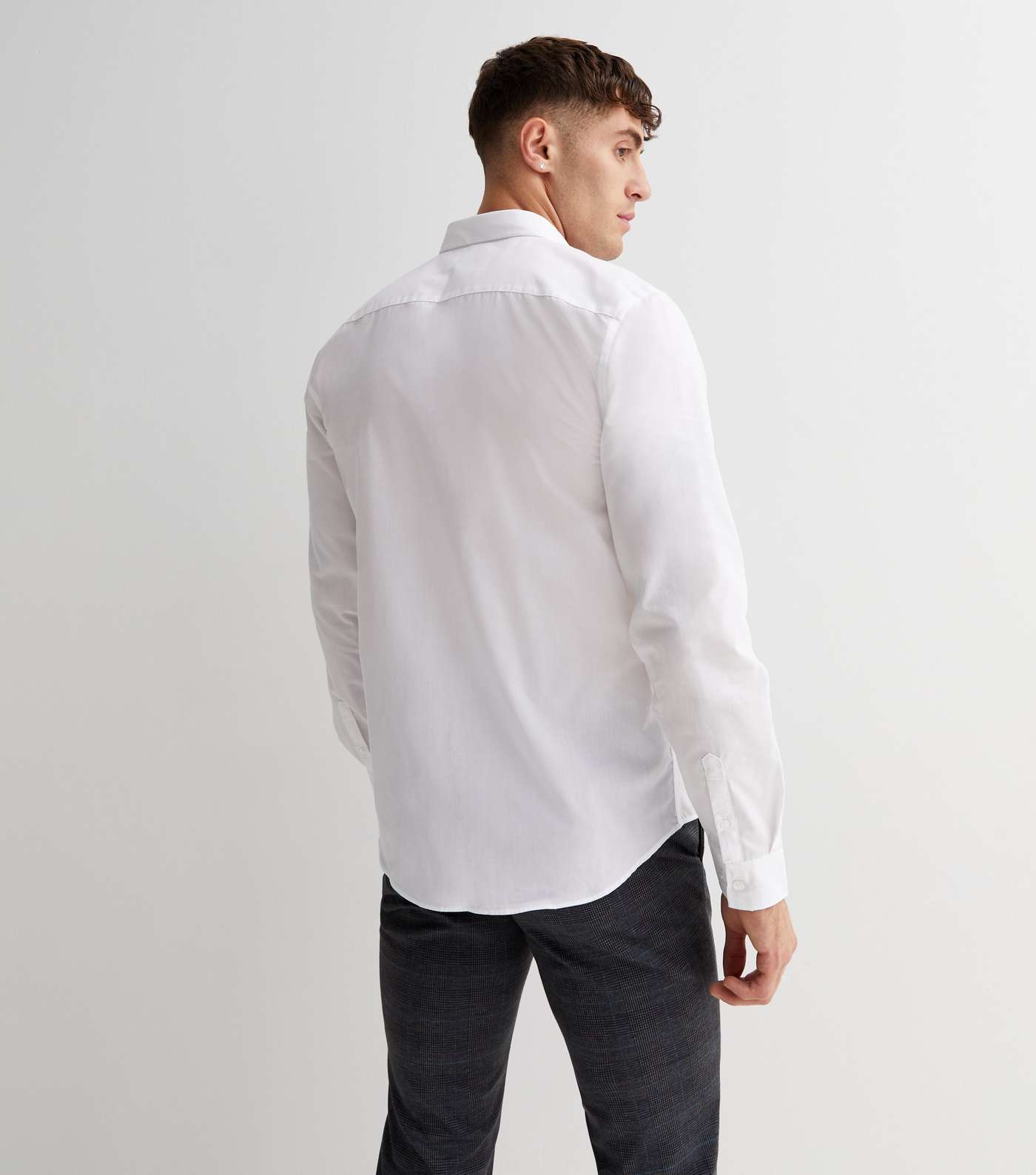 3 Pack White Poplin Long Sleeve Shirts Image 4