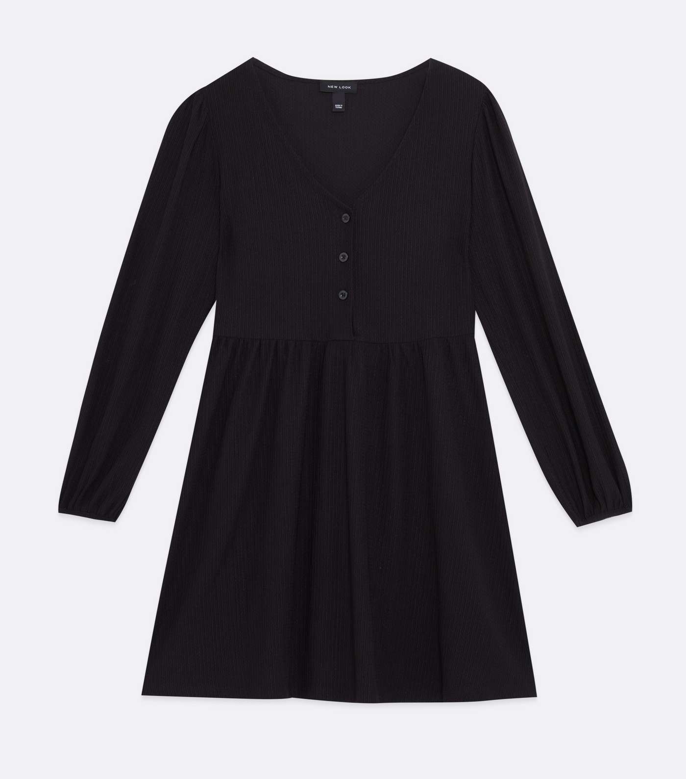Black Crinkle Jersey Button Front Mini Dress Image 5