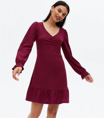new look burgundy dress