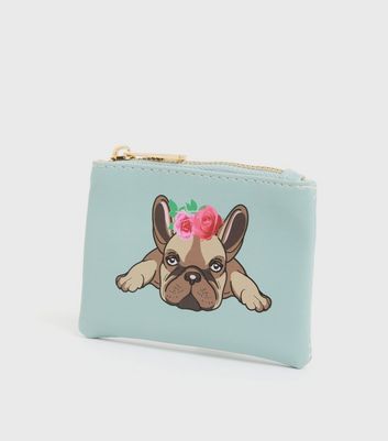 Pale Blue Bulldog Small Purse New Look