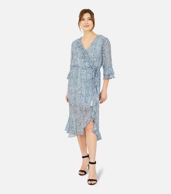 ruffle front wrap dress