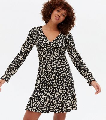 Click to view product details and reviews for Black Leopard Print Ruched Tiered Mini Dress New Look. Click to view product details and reviews for Black Leopard Print Ruched Tiered Mini Dress New Look.