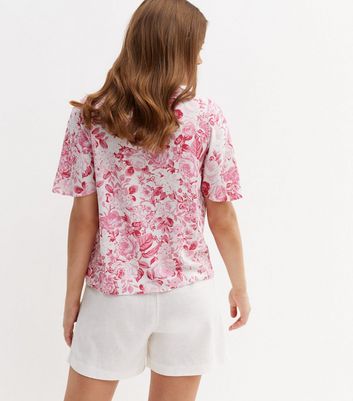 White Floral Button Blouse | New Look