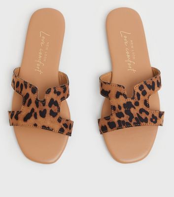 new look leopard slippers