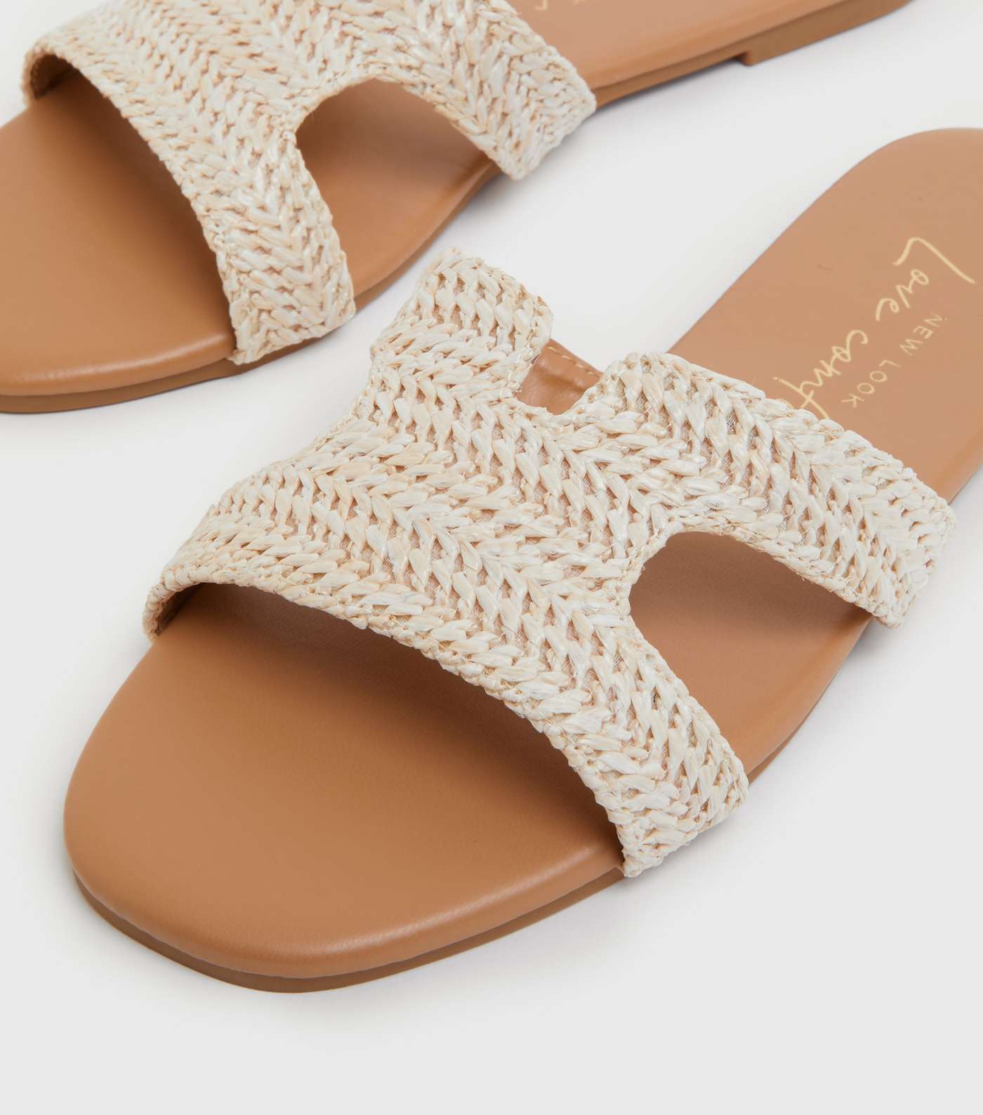 Off White Woven Cut Out Sliders Image 4