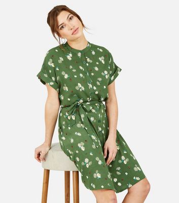 green daisy dot wrap dress