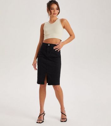 Urban Bliss Black Denim Seam Skirt