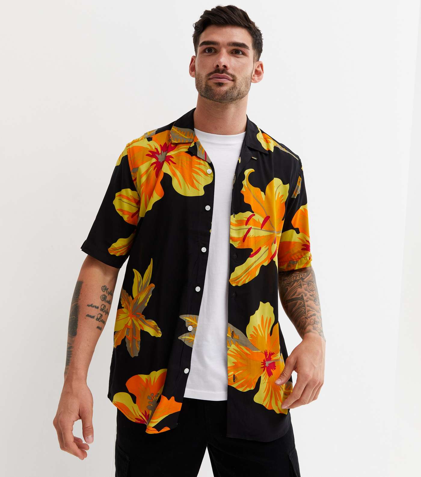 Only & Sons Black Tropical Short Sleeve Shirt Image 2