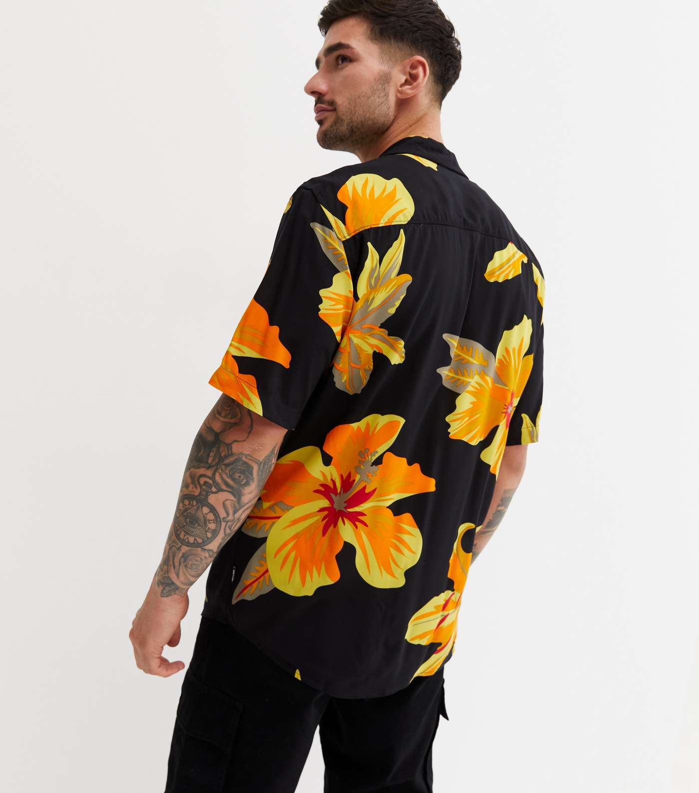 Only & Sons Black Tropical Short Sleeve Shirt Image 4