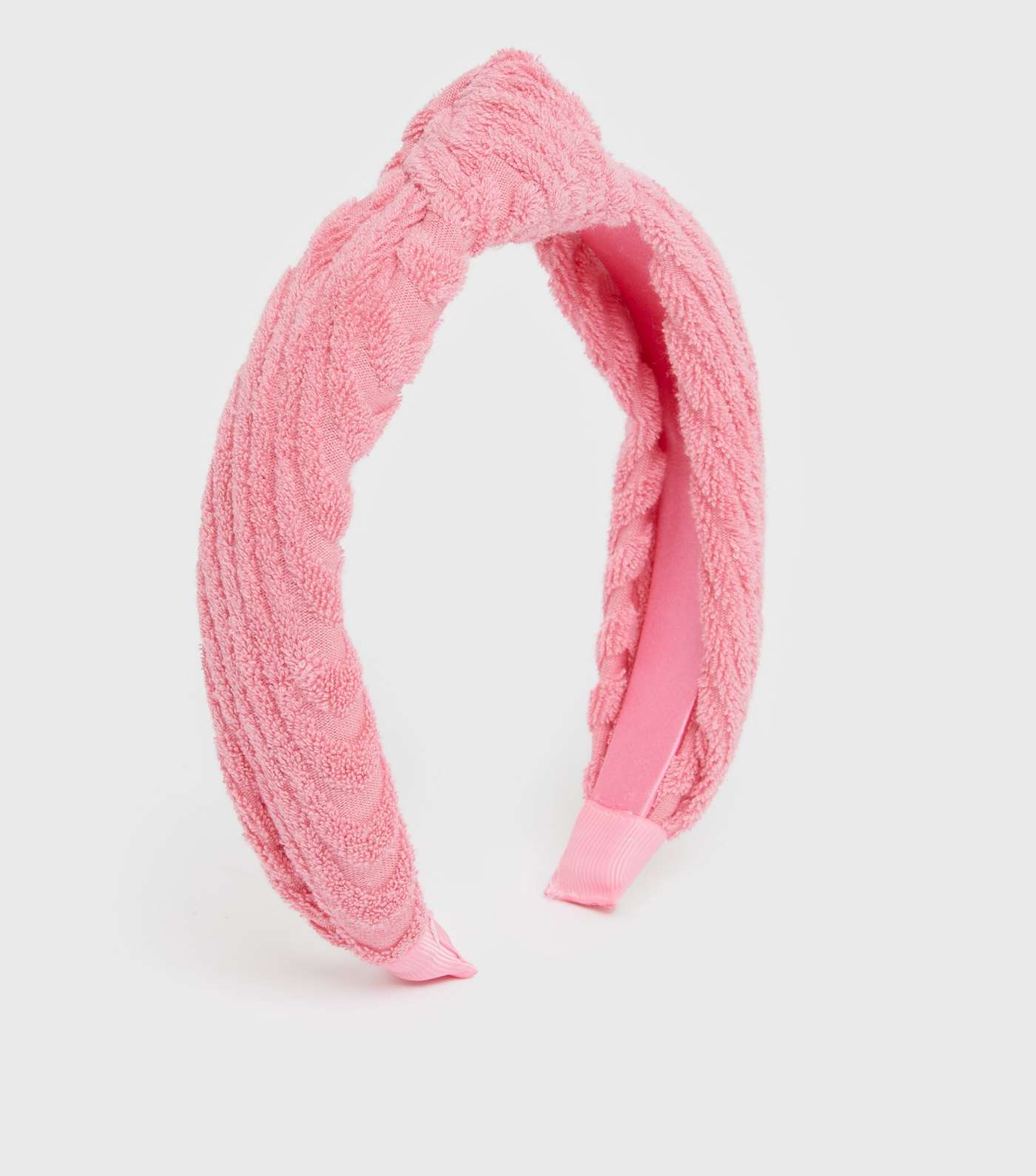 Bright Pink Towelling Knot Headband