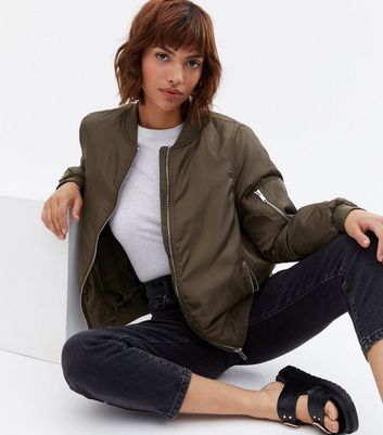 khaki bomber jacket womens