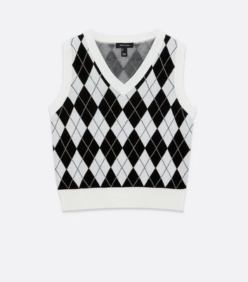 White on sale argyle sweater