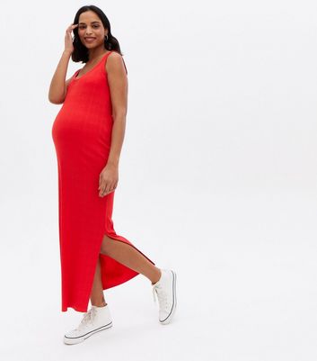 ribbed maternity tank dress