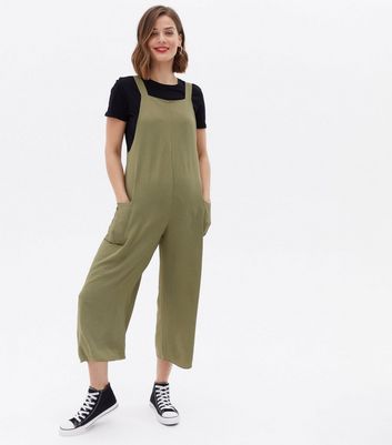 Maternity Khaki Wide Leg Oversized Jumpsuit | New Look