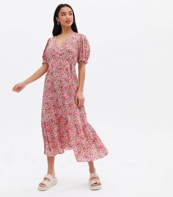 petite ditsy floral wrap dress