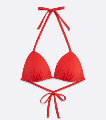 Click to view product details and reviews for Red Triangle Bikini Top New Look.