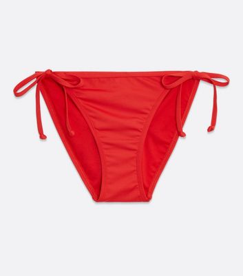 Click to view product details and reviews for Red Tie Side Bikini Bottoms New Look.