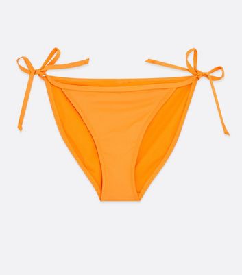 Click to view product details and reviews for Orange Tie Side Bikini Bottoms New Look.