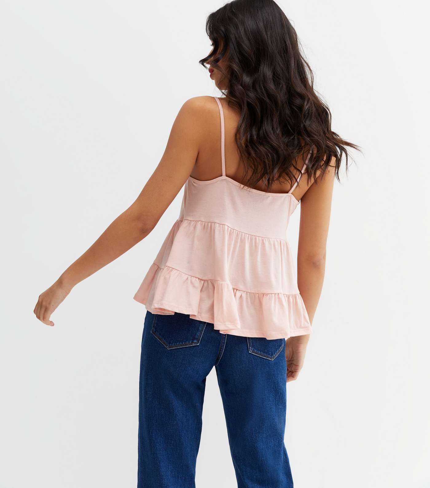 Pink Strappy Double Peplum Cami Image 4