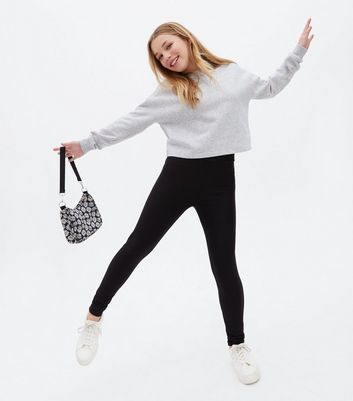 black ribbed leggings