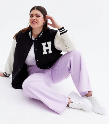 Click to view product details and reviews for Carefree Curves Black Stripe H Logo Bomber Jacket New Look.