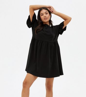 calvin klein short sleeve black dress