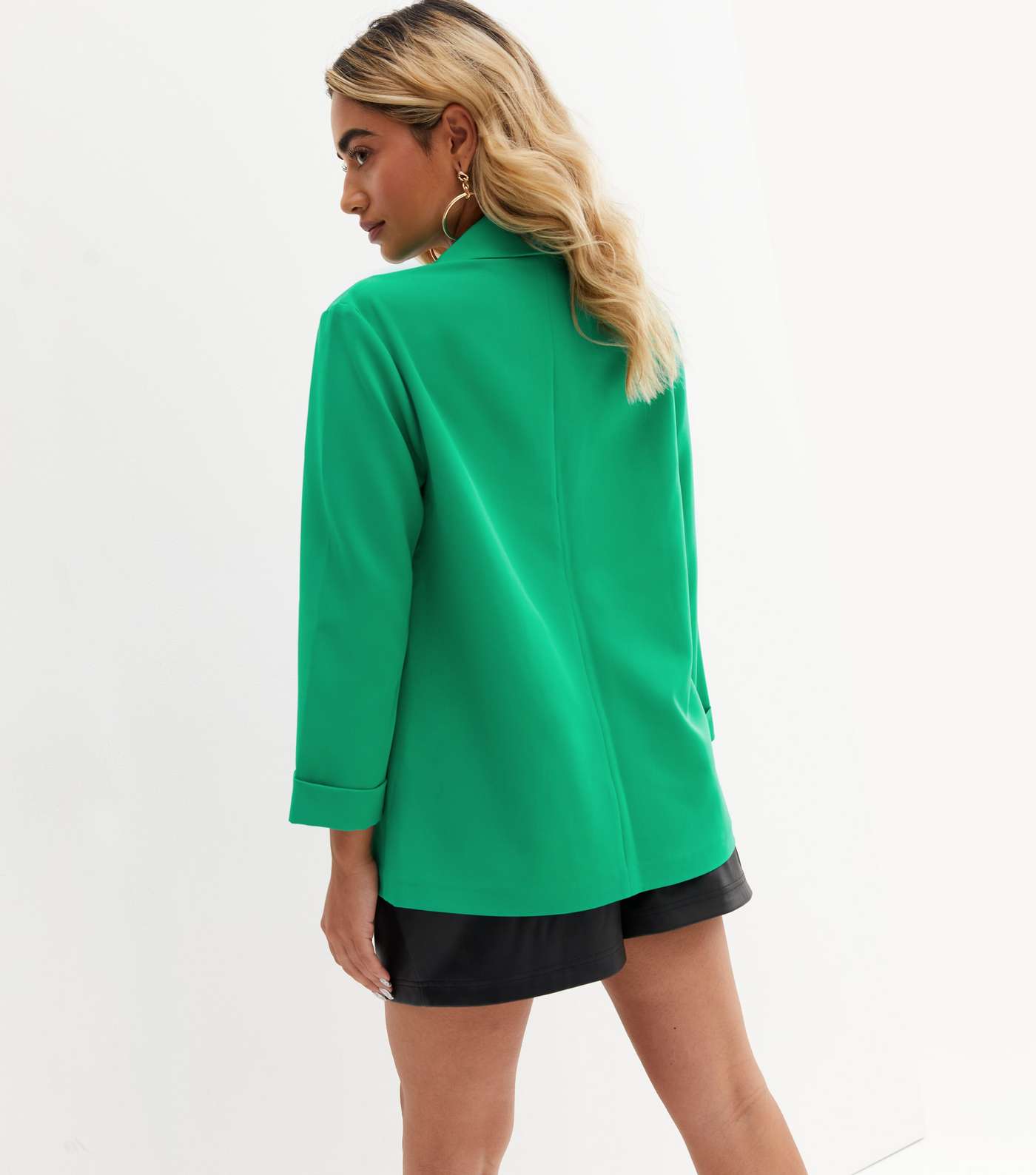 Petite Green Revere Relaxed Fit Blazer Image 4
