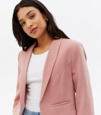 Click to view product details and reviews for Petite Mid Pink Crop Blazer New Look.