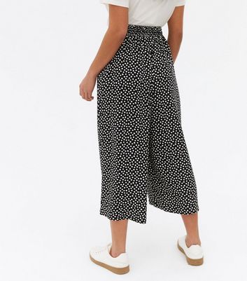 High Waist Crop Wide Leg Trousers 