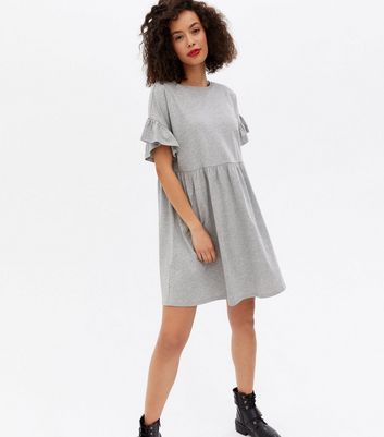 new look grey smock dress