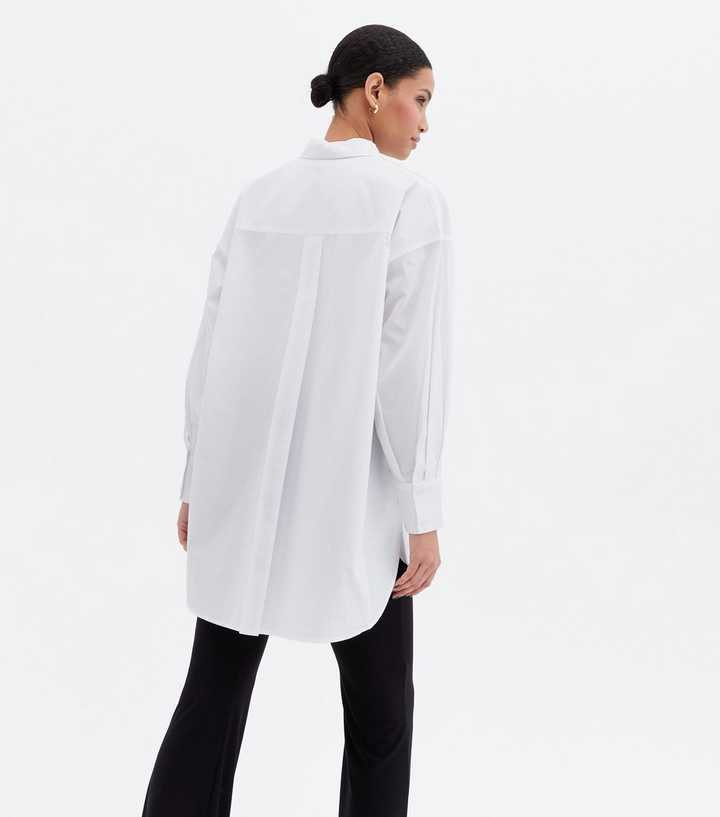 White Long Sleeve Oversized Look Shirt New 