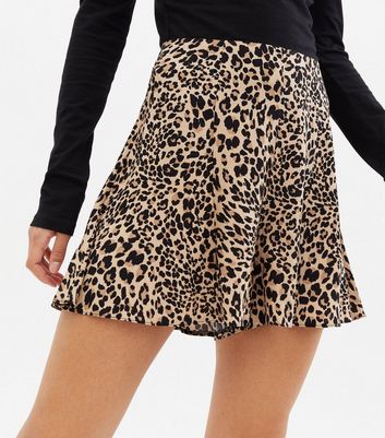 Damen Bekleidung Tall Brown Leopard Print Flippy Shorts