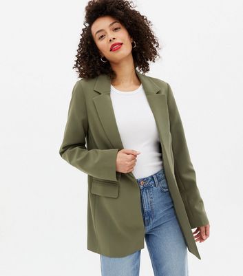 New Look Women's Tall Khaki Relaxed Fit Blazer - UK 12