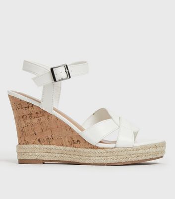 white cork platform sandals