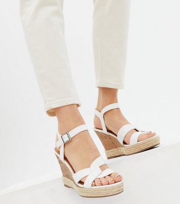 white sandals with platform