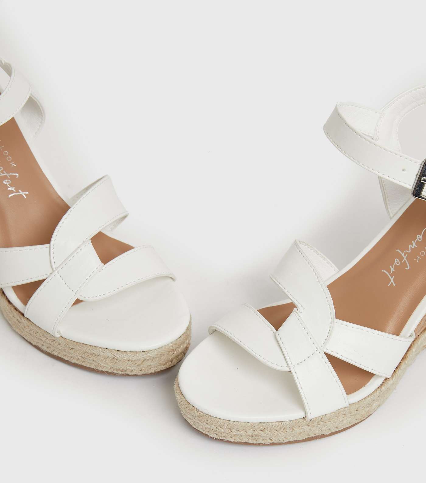 White Platform Wedge Sandals Image 3