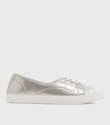 Silver on sale metallic trainers