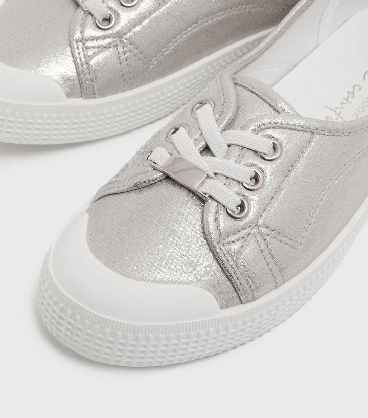 ASOS DESIGN trainers in metallic silver