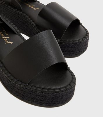 Chunky black cheap sandals wide fit