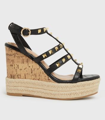 New look black discount wedges