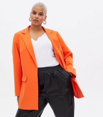 Orange oversized clearance blazer